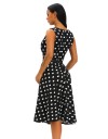 Rochie Retro Neagra cu Buline Albe 
